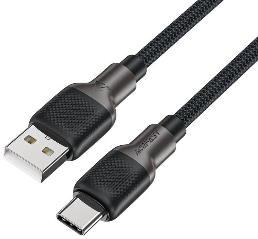 

Кабель ACEFAST C10-04 USB-A to USB-C silicone braid charging data cable длина: 1,2м. цвет: черный, C10-04