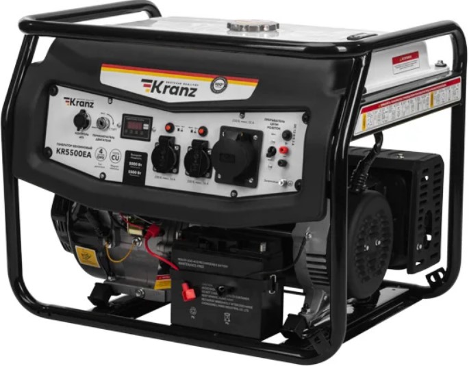 

Генератор бензиновый KRANZ KR5500EA KR-16-1135 5,5кВт, 230В, 25л, коннектор автоматики, электростартер, KR5500EA