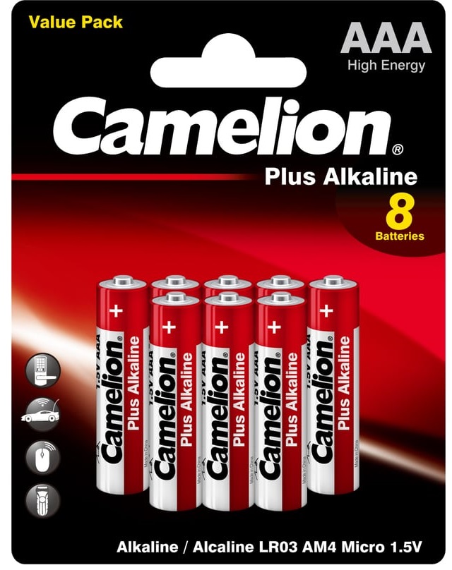 

Батарейка Camelion Alkaline LR03 5+3 CAMELION 14134 (мизинчиковая батарейка ААА 1.5В) (упак. 8 шт.), Alkaline LR03 5+3