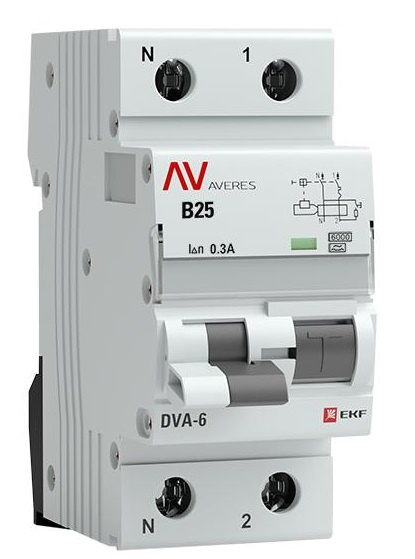 фото Автомат дифференциальный EKF rcbo6-1pn-25B-300-a-av в Красноярске
