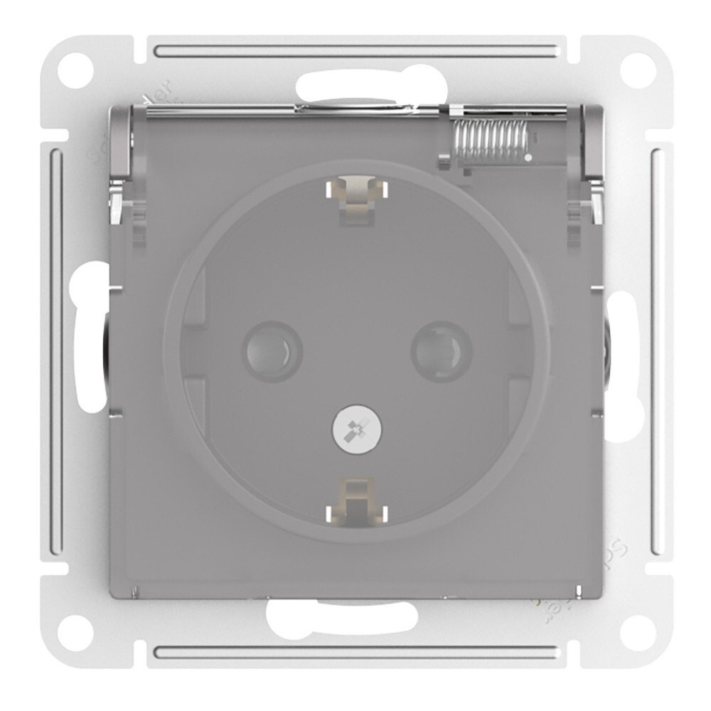 

Розетка с заземлением Systeme Electric ATN440346 AtlasDesign AQUA со шторками с прозрачной крышкой, 16А,IP44, механизм, алюминий, ATN440346