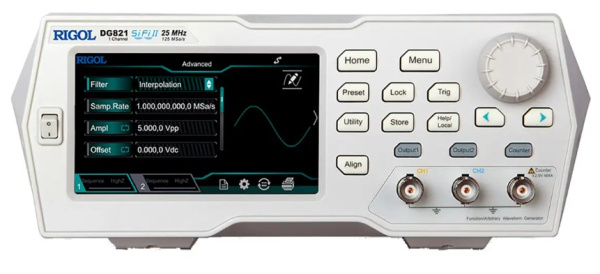 Изображение товара Генератор сигналов Rigol DG821 80 МГц двухканальный с интерфейсами USB Ethernet