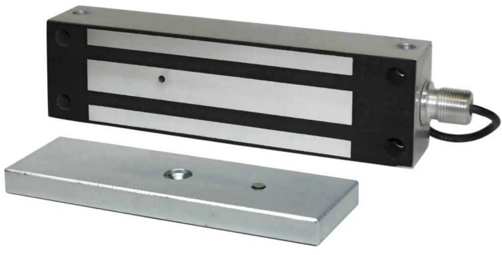 Замок Smartec ST-EL500MW электромагнитный, мониторинг, СИД, уличное исполнение, нержавеющая сталь, 12 VDC/500 мА или 24VDC/250 мА, усилие 500 кг