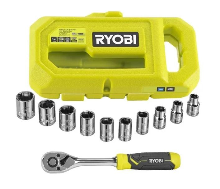 

Набор Ryobi RHRS10PC 5132006067 из трещотки и торцевых головок, RHRS10PC