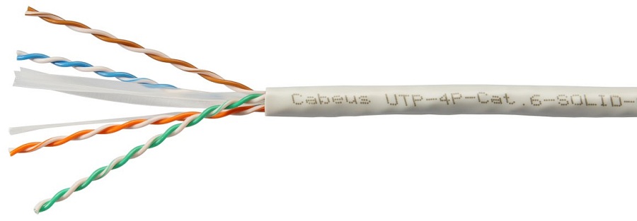 

Кабель витая пара U/UTP 6 кат. 4 пары Cabeus UTP-4P-Cat.6-SOLID-GY 23AWG(0.57 мм), медь, одножильный (solid), внутренний, PVC, нг(A)-LS, серый, уп/305, UTP-4P-Cat.6-SOLID-GY