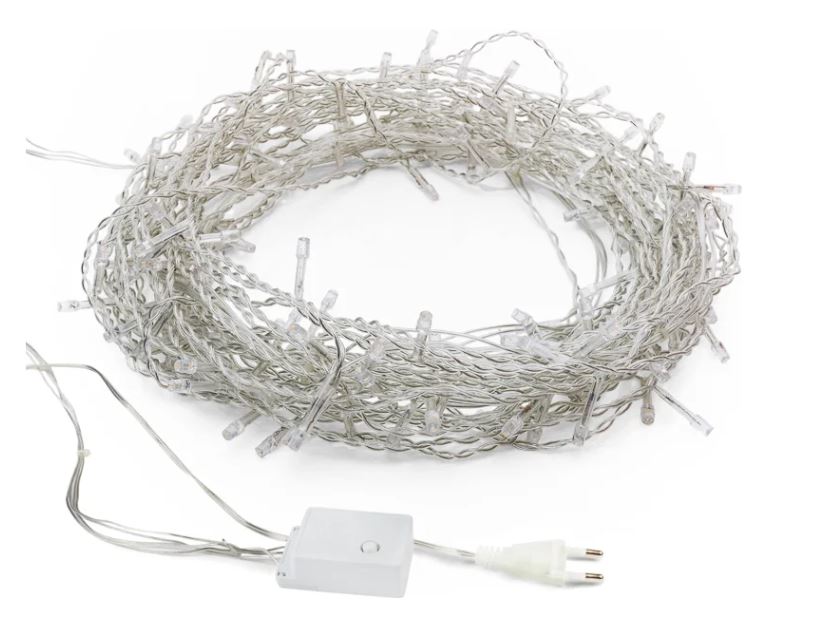

Гирлянда NEON-NIGHT 304-025 светодиодная универсальная 100 LED белый, 10 м, прозрачный ПВХ, с контроллером, 304-025