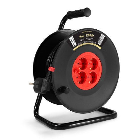 Изображение товара Удлинитель Exegate ECS-10-3-50 на катушке IP44 50 м 4 розетки