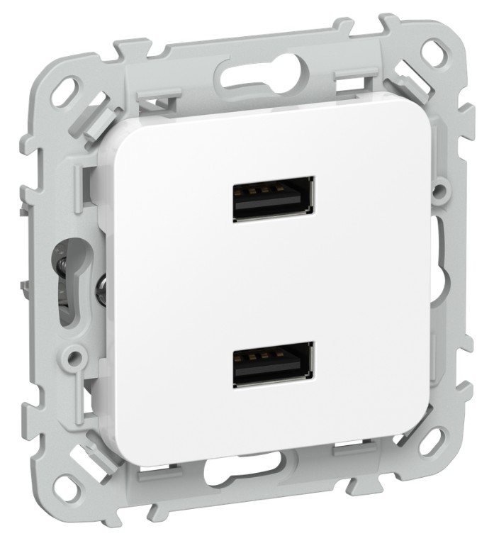 

Розетка USB IEK FI-U21-D31-K01 FLITE Type A+A 3,1А РЮ-2-ФлБ белый, FI-U21-D31-K01