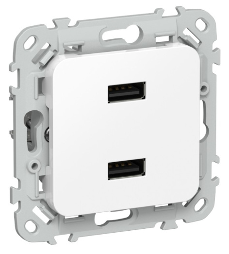 Изображение товара Розетка USB IEK FI-U21-D31-K01 - встроенная, белая, IP20
