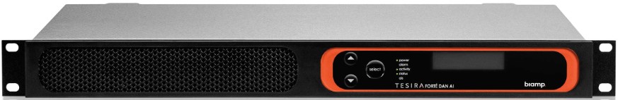 

Аудиопроцессор BIAMP TesiraFORTE DAN AI 912.0448.900/911.0448.900 12 вх. 8 вых. (Euroblock); 32 x 32 Dante; 8 CH по USB; OLED-дисплей, Ethernet (RJ45), TesiraFORTE DAN AI