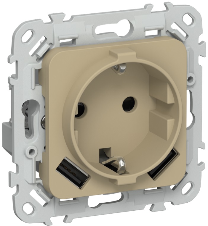 

Розетка с заземлением IEK FI-R14-16-1-U21-D31-K59 FLITE с защитными шторками 16А с USB A+A 3,1А безвинтовое крепление РСЮша11-1-ФлХ хаки, FI-R14-16-1-U21-D31-K59