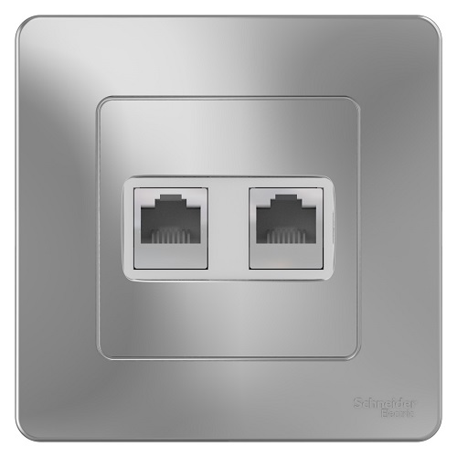 

Розетка Schneider Electric BLNIS045453 2-ая компьютерная RJ45 Алюминий внутр, BLNIS045453