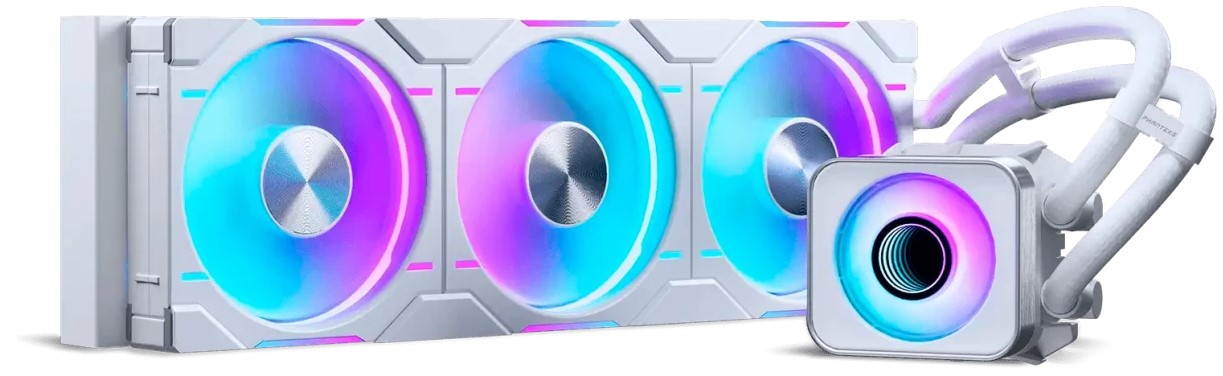

Система охлаждения жидкостная PHANTEKS Glacier One 360D30 X2 LGA115x/1200/1700/1851/AM4/AM5 (3*120mm, 250-2000rpm, 72.72CFM, 35.13dBa), Glacier One 360D30 X2