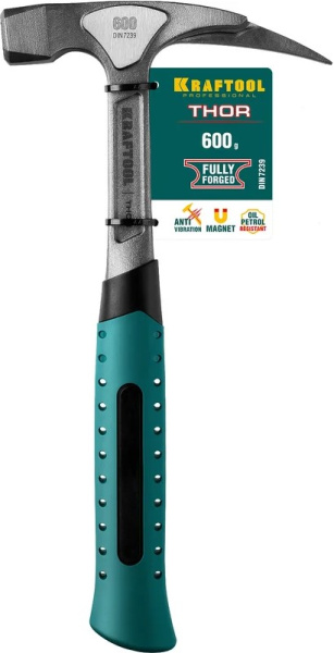 Изображение товара Кованый молоток Kraftool Thor для кровельщика с магнитной технологией