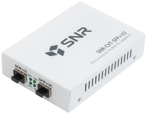 

Медиа-конвертер SNR SNR-CVT-SFP+V2 неуправляемый 10GE с двумя портами SFP+, SNR-CVT-SFP+V2