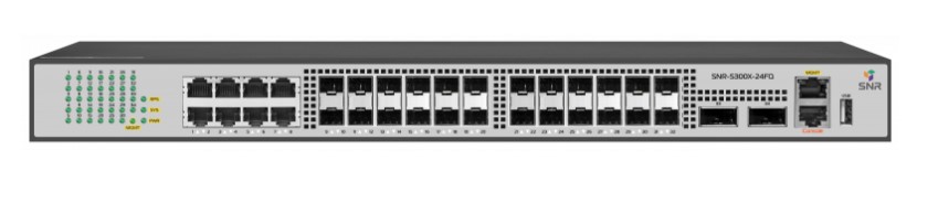 

Коммутатор управляемый SNR SNR-S300X-24FQ-2AC L3, 8 портов 10/100/1000BaseT, 24 порта 10GBase-X (SFP+), 2 порта 40GBase-X (QSFP+), SNR-S300X-24FQ-2AC