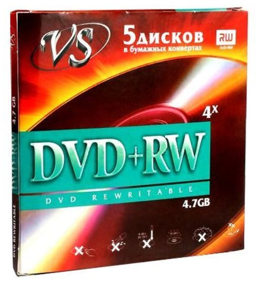 Диск DVD-RW VS VSDVDRWK501 4,7 GB 4x конверт/5