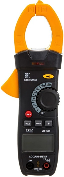 Изображение товара Токоизмерительные клещи CEM DT-380 для измерения тока и сопротивления