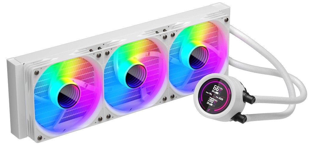 

Система охлаждения жидкостная 1STPLAYER TS4 360 White (3*120mm,), TS4 360 White