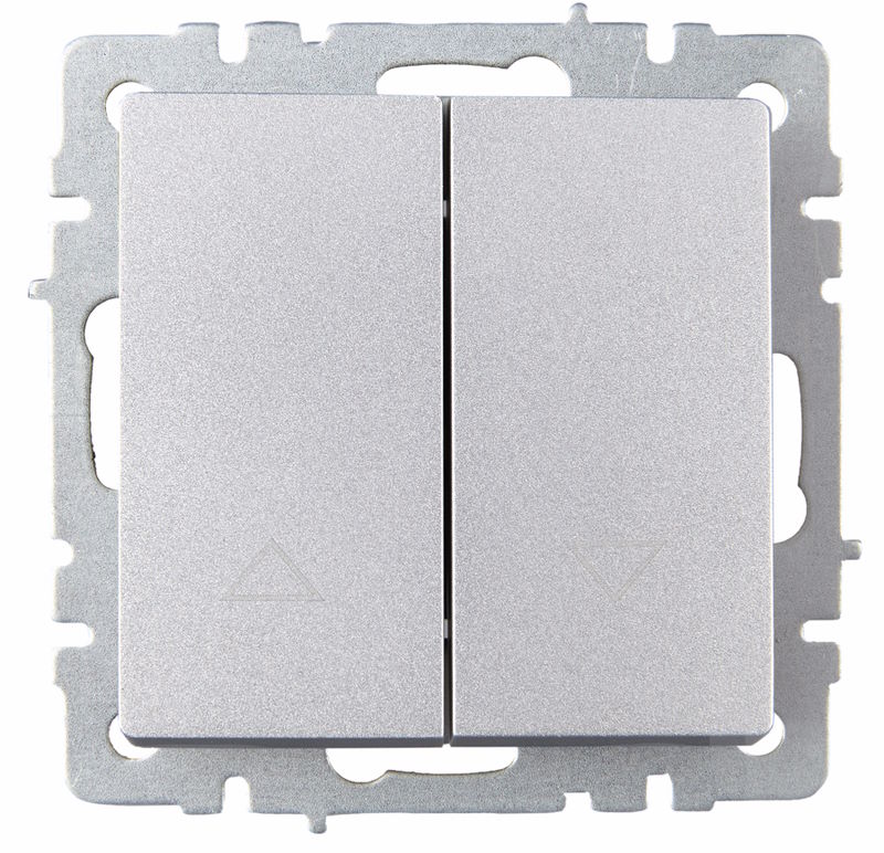 

Выключатель двухклавишный для жалюзи IEK BR-V15-0-10-K47 BRITE 10А ВС10-1-5-БрА Алюминевый, BR-V15-0-10-K47