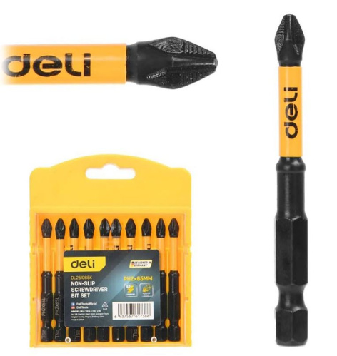 Изображение товара Набор бит Deli DL251065K высококачественный для крепежа 10 шт