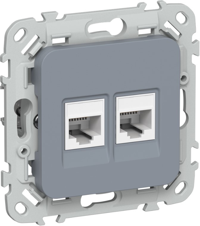 

Розетка компьютерная IEK FI-K22-1-K35 FLITE 2-местная RJ45 категория 5Е UTP РК5е-2-0-ФлМ маренго, FI-K22-1-K35