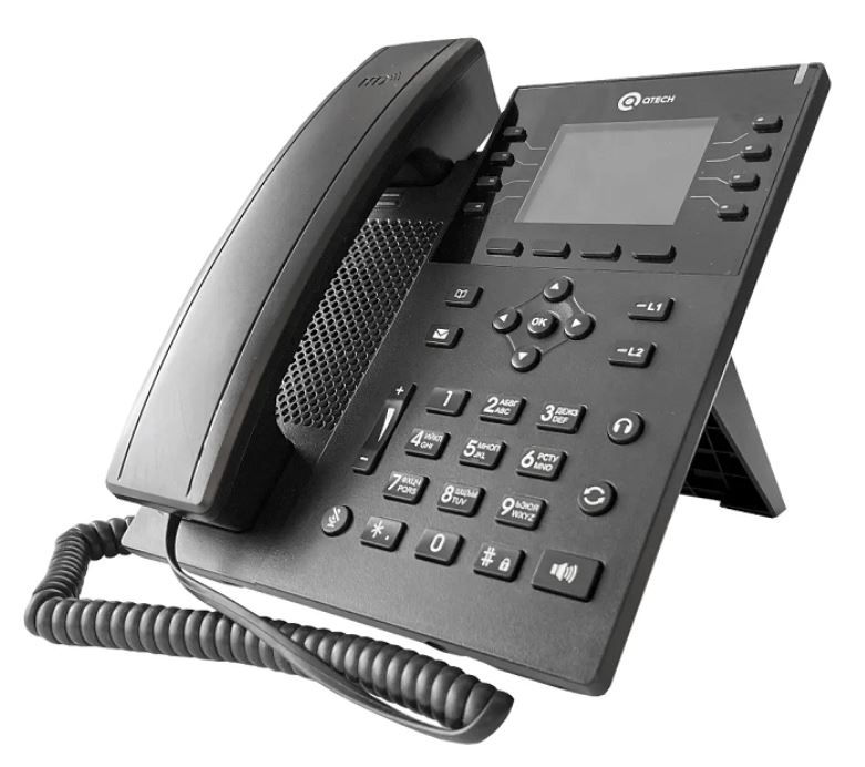 

Телефон SIP QTECH Qipp-401pg 12 линий SIP, 39 клавиш, цветной дисплей 320*240 с подсветкой, кнопка отключения микрофона, 2 порта Ethernet RJ-45 LAN/PC, Qipp-401pg