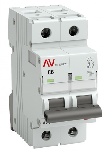 Изображение товара Автоматический выключатель EKF mcb6-DC-2-06C-av для постоянного тока 6 А IP20