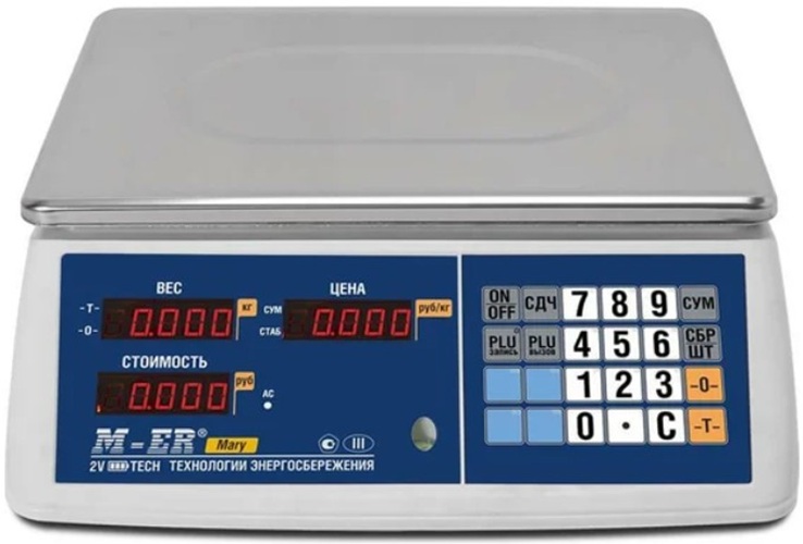 

Весы Mercury M-ER 223AC-15.2 LED Mercury 3622 настольные, до 15 кг, LED дисплей, M-ER 223AC-15.2 LED