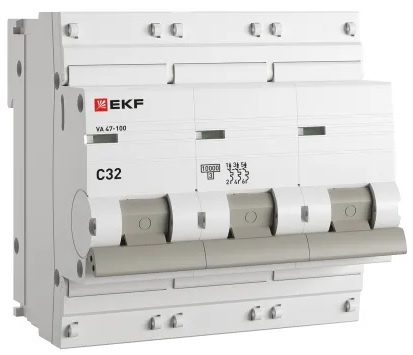 Изображение товара Автоматический выключатель EKF mcb47100-3-32C-pro для защиты цепей 32 А 400 В IP20