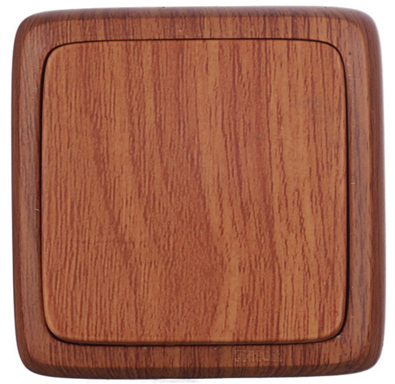 

Выключатель одноклавишный HEGEL ВА10-113-05 ОП Альфа 10А IP20 с изолир. пластиной дуб, ВА10-113-05