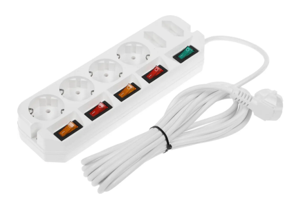 Изображение товара Удлинитель Most A10-Б 5М с четырьмя розетками и индивидуальными выключателями