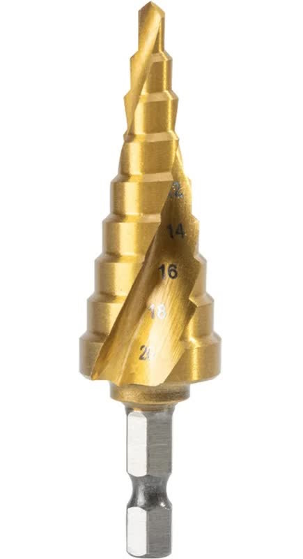 

Сверло Deli DH-JTZ020-E2 ступенчатое по металлу (4-20мм, HSS M2, спиральная канавка, шестигранный хвостовик), DH-JTZ020-E2