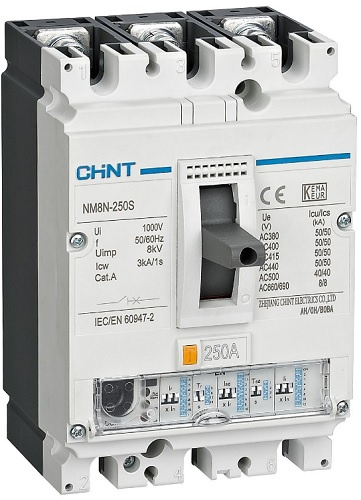 Изображение товара Автоматический выключатель CHINT 271355 литой корпус 3 полюса 100-250 А