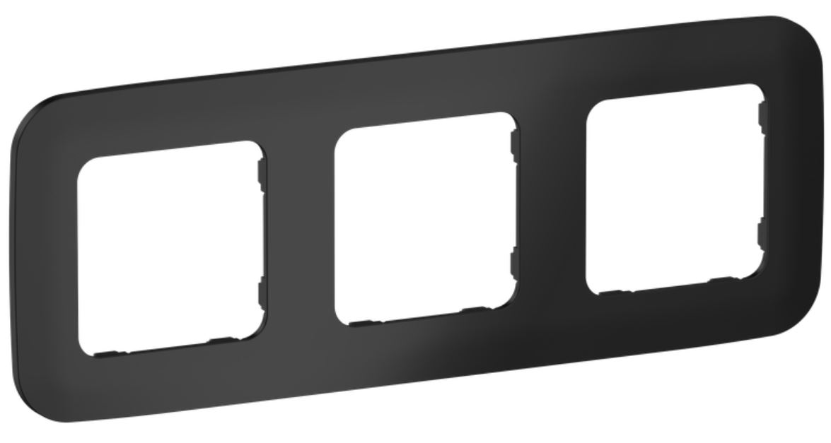 

Рамка тройная IEK FI-M32-31-20-K02 FLITE РУ-3-А-ФлЧ черный, FI-M32-31-20-K02