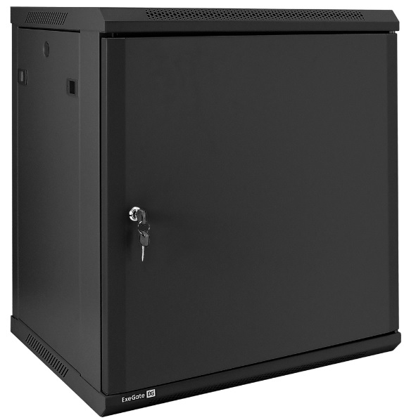 

Шкаф настенный 19", 12U Exegate EC-WM-12U.450.M.BLACK EX298621RUS телекоммуникационный (19", 12U, 600x450x635mm (ШхГхВ), передняя дверь металл, съемны, EC-WM-12U.450.M.BLACK