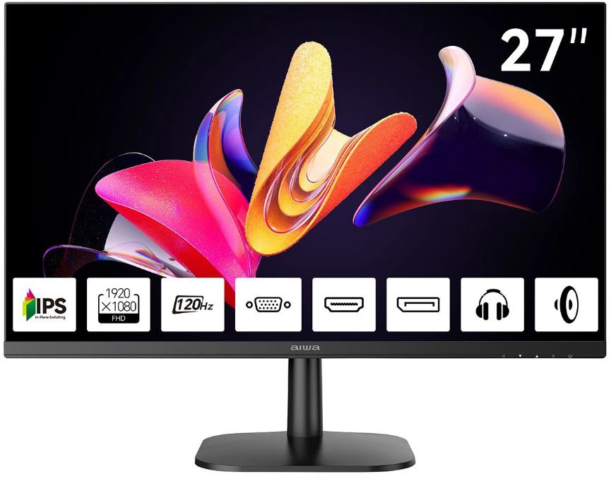 

Монитор 27" AIWA MF2710 1920x1080, LED, 16:9, IPS, 300cd/m, 1000:1, 4ms, 178°/178°, D-Sub, HDMI, DP, 120Hz, Spk, внутр БП, black, MF2710