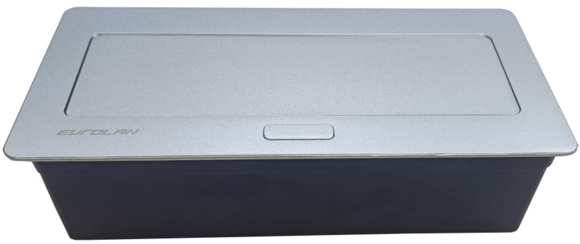 

Настольный блок розеток Eurolan 27T-00-02SL выдвижной 6 модулей 45*22,5 мм, серебристый, 27T-00-02SL