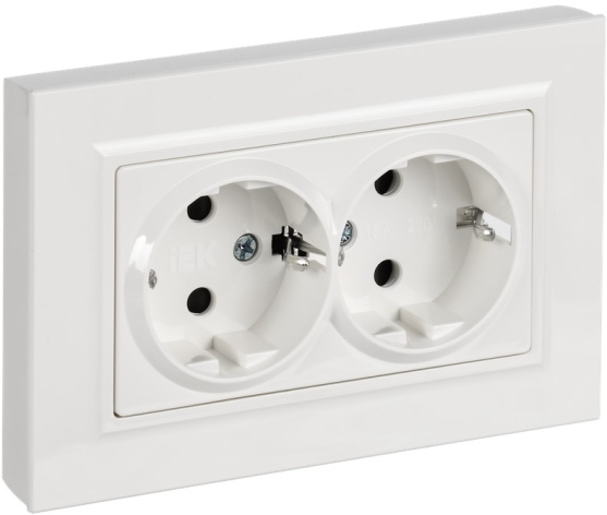 Изображение товара Розетка двухместная с заземлением IEK BR-R28-16-K91-F