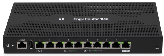 

Маршрутизатор Ubiquiti EdgeRouter 10X 2 ядра (880 МГц), 10х 1G RJ45, питание по PoE, EdgeRouter 10X