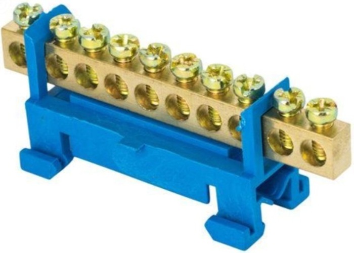 

Шина EKF sn0-63-10-sb-r "0" N (6x9мм) 10 отв. латунь синий изолятор тип "Стойка" на DIN-рейку розн. стикер, sn0-63-10-sb-r