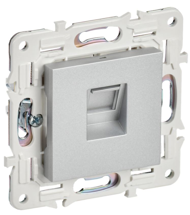 

Розетка компьютерная IEK SK-K10-1-K23 SKANDY RJ45 кат.5E SK-K01S Серебряный, SK-K10-1-K23