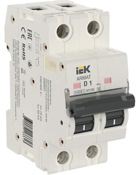 Изображение товара Автоматический выключатель IEK AR-M10N-2-D001 для защиты цепей