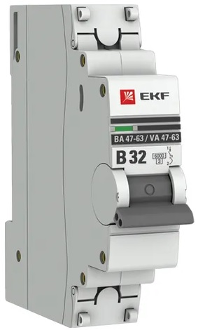 

Автоматический выключатель EKF mcb4763-6-1-32B-pro 1P 32А (B) 6кА ВА 47-63, mcb4763-6-1-32B-pro