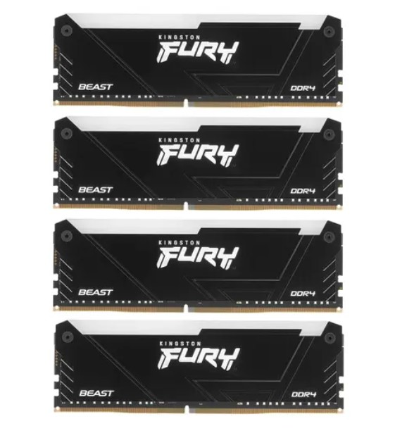 

Модуль памяти DDR4 32GB (4*8GB) Kingston FURY KF432C16BB2AK4/32 Beast RGB Black XMP 3200MHz CL16 1RX8 1.35V 8Gbit, KF432C16BB2AK4/32