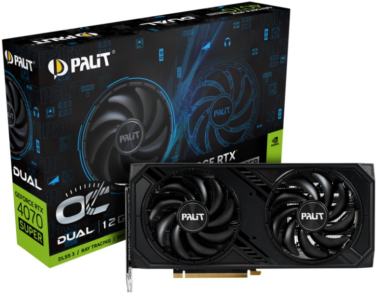 

Видеокарта PCI-E Palit GeForce RTX 4070 SUPER DUAL OC (NED407SS19K9-1043D) 12GB GDDR6X 192bit 5nm 1980/21000MHz HDMI/3*DP, GeForce RTX 4070 SUPER DUAL OC (NED407SS19K9-1043D)