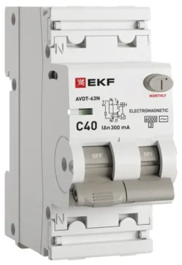 Изображение товара Автомат EKF D63N26M40C300 40 А для защиты цепей 230 В серия PROxima