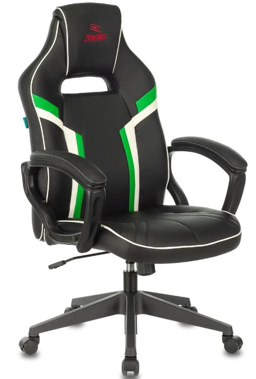 

Кресло игровое ZOMBIE Z3 черный/зеленый эко.кожа с подголов. крестов. пластик, Z3