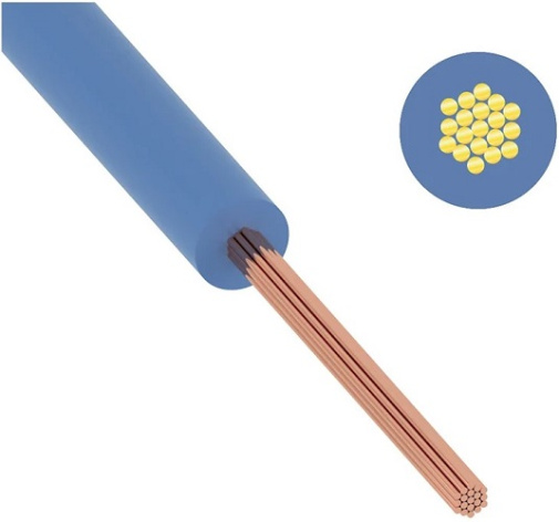 Изображение товара Провод ККЗ 01-8615-2 ПВ-3 для электросетей с высокой гибкостью, медь, 0.5 мм2, 750 В