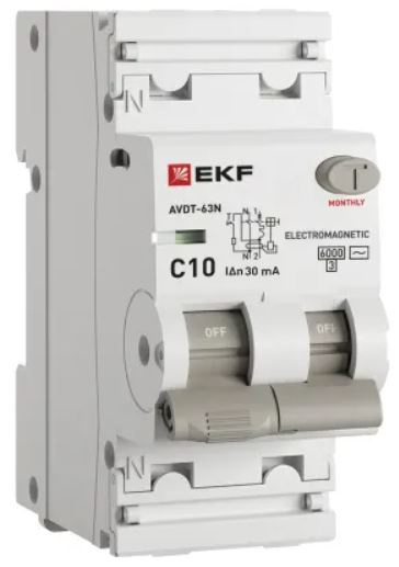 Изображение товара Автомат защиты EKF D63N26M10C30 2П 10А с характеристикой C